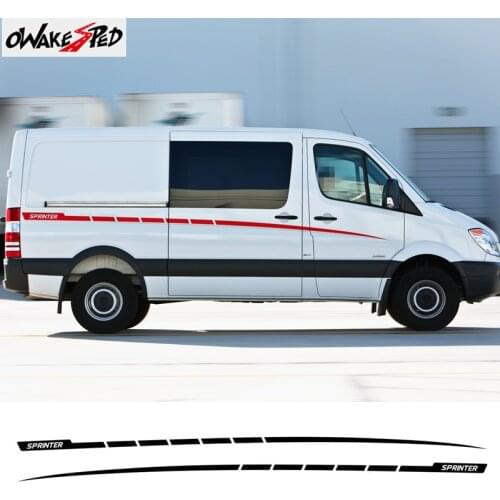 Car Body Waist Line Decor Stickers Auto Both Side Sport Stripes Door Decals For-Mercedes Benz Sprinter Accessories Vinyl Decal