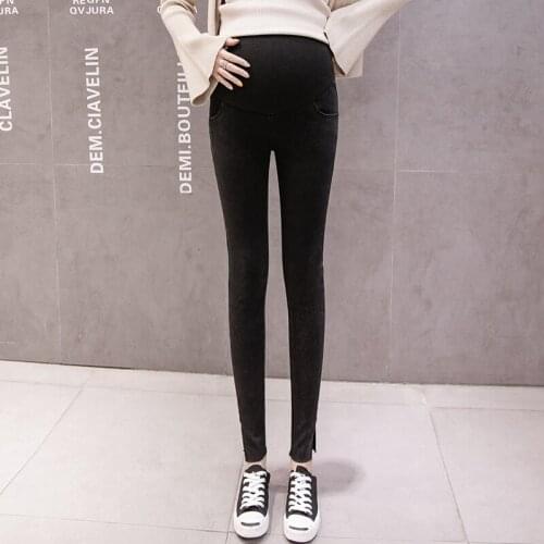 Pregnant women denim trousers pregnant women feet pants wearing leggings jeans pregnant women