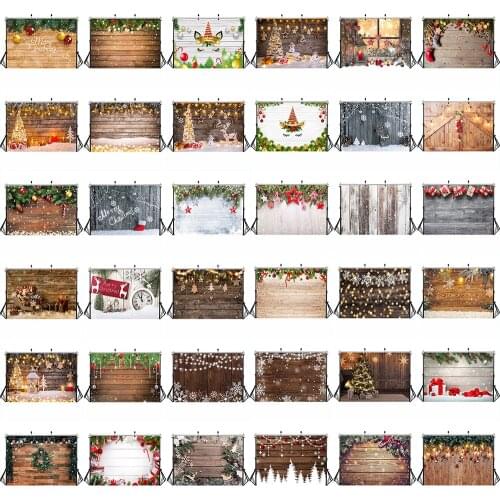 Christmas Wood Floor Portrait Backdrop Fireplace Winter Snowflake Newborn Adult Birthday Background Pet Food Photography Props