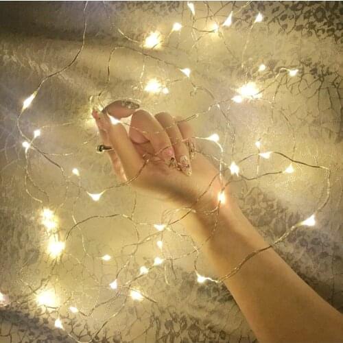 Fairy Lights AA Battery Powered 1M 10 2M 20 3M 30 5M 50 10M 100Leds Silver Led Copper Wire String Light Decorative Fairy Lights