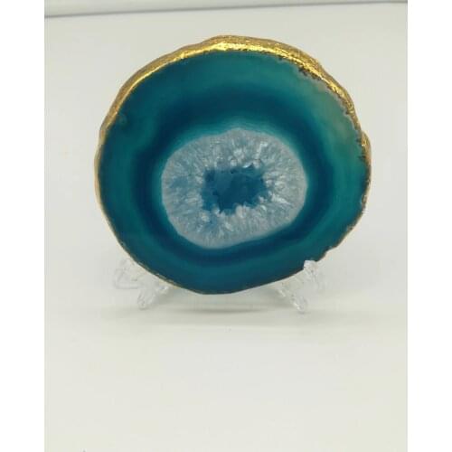 Grand agate bleue Geode Poli Cristal Quartz