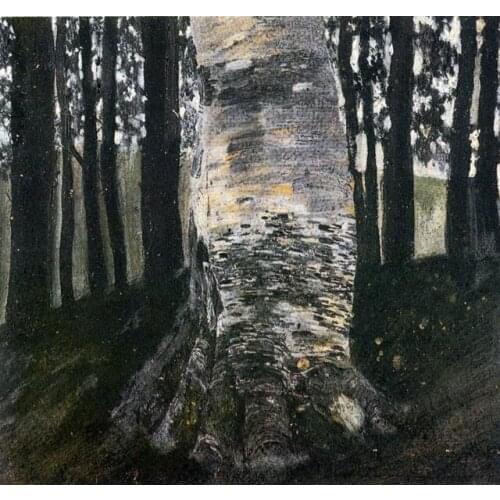 Handmade oil painting reproduction Birch in a Forest by Gustav Klimt