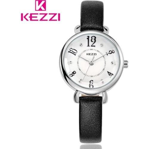 Kezzi Brand Natural Shell Dial Watches For Women Fashion Leather Watches Reloj Mujer 2019 Luxury Quartz Watch Women Small Clock