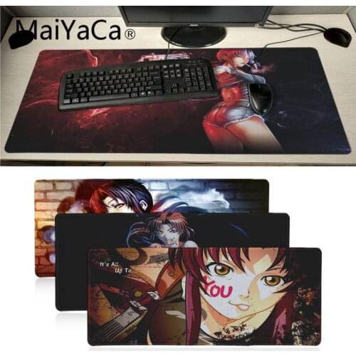 MaiYaCa boyfriend gift Black Lagoon mouse pad gamer play mats Anime Cartoon Print Large Lockedge Game Gaming Mouse Pad xl