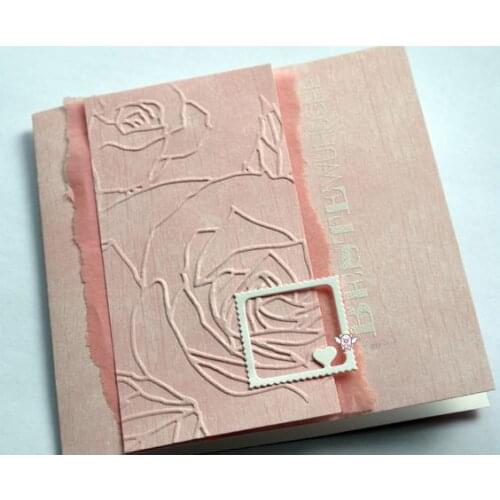 Mmao Crafts Metal Steel Cutting Dies New 2Pcs Love square frame Stencil For DIY Scrapbooking Paper/photo Cards Embossing Dies