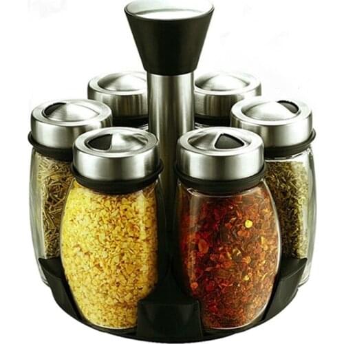 2017 New Salt And Pepper Cooking Tools Temperos Gold Cans Glass European Stainless Steel Seasoning Box Set The Kitchen Supplies