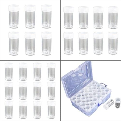 Clear Plastic Bead Storage Containers Set Jars Diamond Painting Accessory Box Transparent Bottles for DIY Diamond