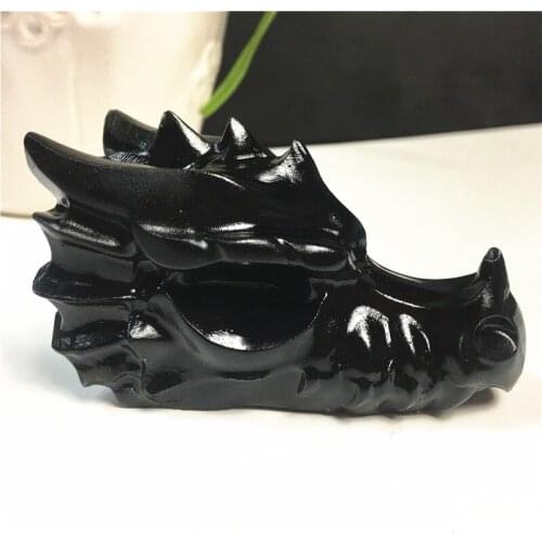 78-80mm Natural Obsidian Dragon Skull healing decoration