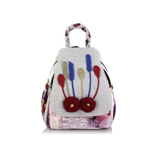 New Coming national string appliques shopping backpacks!Nice original prints women cover backrack Top all-match casual backruck