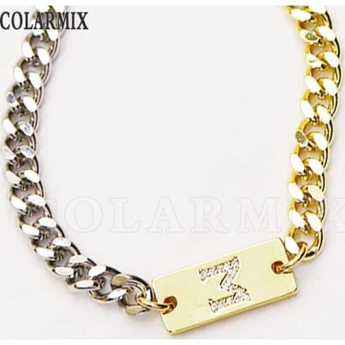 8 Strand Letter Charms Necklace Handmade Punk chain hip pop necklace fashion jewelry necklace Long necklace women jewelry 9806