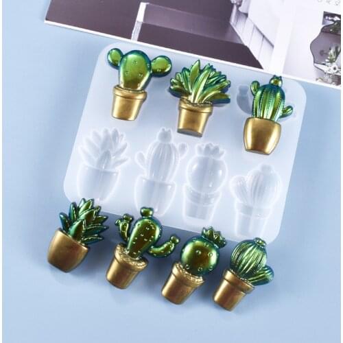 Cactus plant potted epoxy resin silicone molds for baking jewelry making for chocolate cake pendant decoration Craft DIY finding