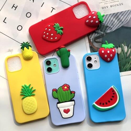 S7 S8 S9 S10 S20 S21 S30 Plus 3D Case for Etui Samsung Galaxy S20 FE S10 Lite S30 Ultra Case Cartoon Cactus Silicon Cover Women