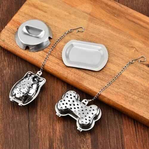 Stainless Steel Tea Infuser Owl Bone Metal Tea Strainer Filter with Handle Tea Accessories 5pcs/lot