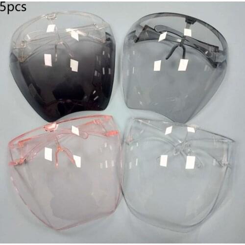 5pcs Sunglasses Glasses Protective Mask Face Shield Wide Oversized Frame Hat Eyewear Guard Protector Anti Dust Windproof Mask