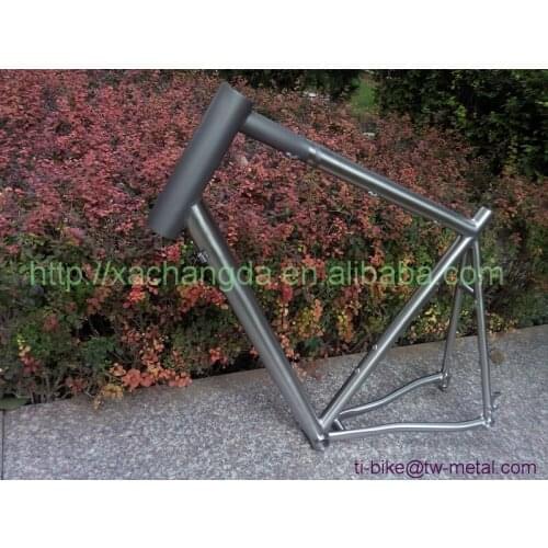 Titanium Mountain bike frame with half blasting half brushed finished XACD titanium MTB frame Customized China Bike frame