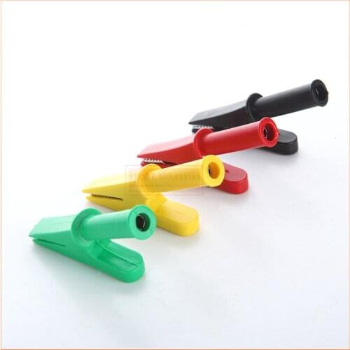 High Quality 20PCS/LOT Full Insulated Crocodile Alligator Clips With 4mm Socket Banana Jack Test Clamp Wire Clip
