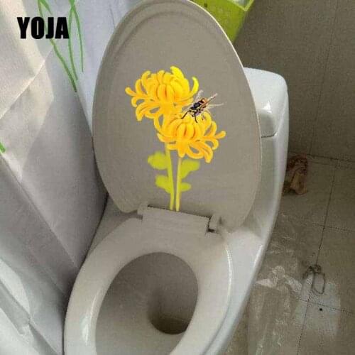 YOJA 16.2X22.7CM Modern Art Living Room Home Decor Wall Sticker Toilet Decal Beatiful Xiaohuanghua And Bee T5-0966