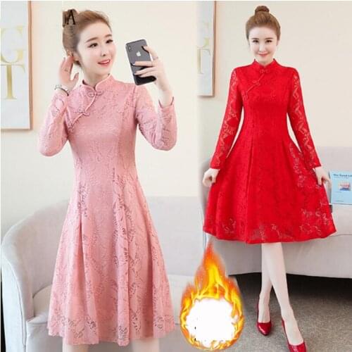 Plus Size Autumn Winter Dress Thicking Velvet Keep Warm Lace Dresses 2018 Elegant Women Party Dress Runway Bodycon Vestidos