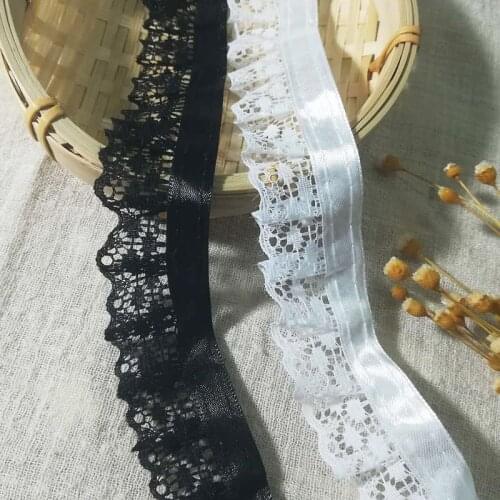 1Yards High Quality Lace Fabric 3cm Guipure Crafts Embroidery Lace Sewing Ribbon Black White Lace Trim Dress Decor encajes RG37