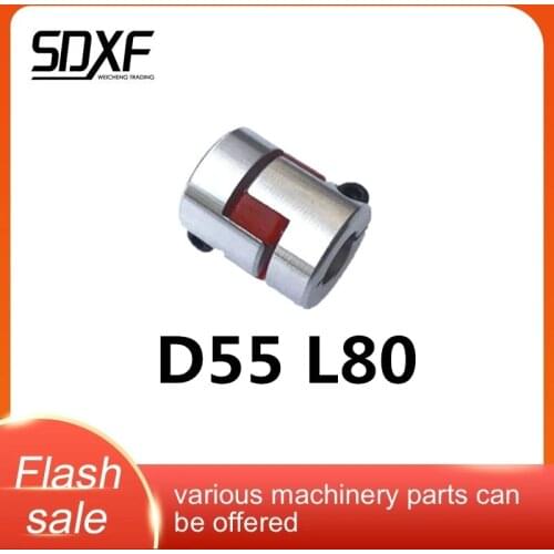 1PC Flexible plum clamp coupler D55L78 shaft size CNC Jaw shaft coupling 10/12/14/16/18/20/22/24/25mm D55 L80 couples