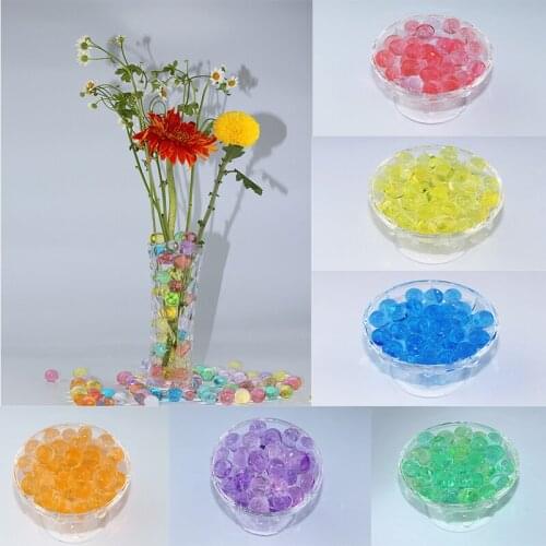 100pcs/ bag crystal mud water gel ball flower wedding decoration pearl shaped magic growth jelly water ball home furnishing toys