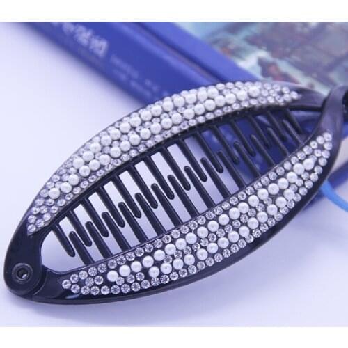 11.5cm Women Girl Hair Claws Pearl Hairpins Trendy Hair Clip Rhinestone Hair Claws Clip Accessories Hair Jewelry