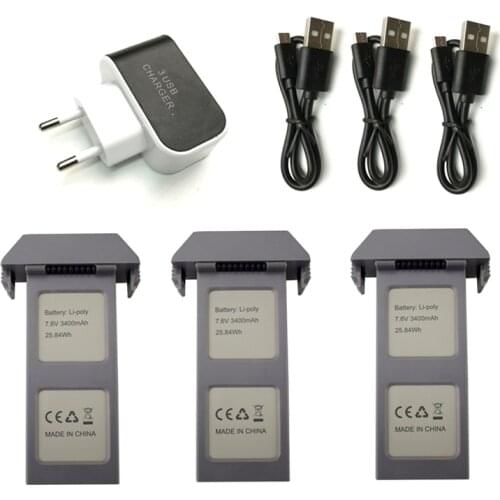 7.6V 3400mAh Li-po Battery with charger For MJX B20 D15 GPS Brushless RC Drone With 4K Camera RC drone Spare Parts