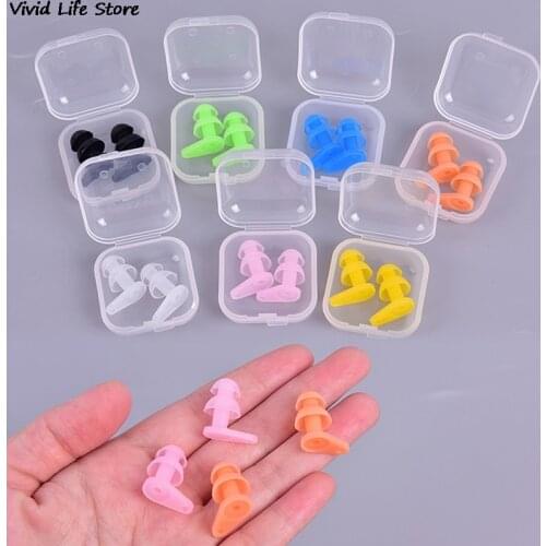 2pcs Soft Anti-Noise Ear Plug Waterproof Swimming Silicone Swim Earplugs For Adult Children Swimmers Diving