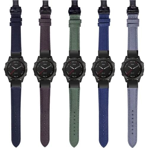 Quick Fit Canvas Nylon Butterfly Buckle band For Garmin Fenix 6 6X Pro Starp For Fenix 5X 5 Forerunner 935 945 Watchband