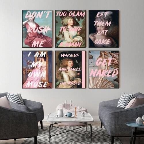 Girl Room Decor Wall Canvas Painting Girlfriend Gift Don'T Rush Me Quotes Print Woman Abstract Wall Art Feminism Poster