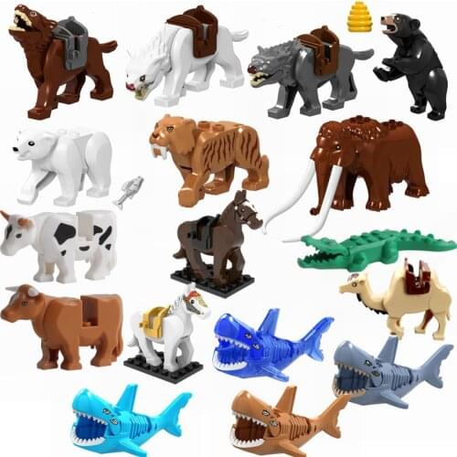 Animals Scorpion Suit Bear Tiger Shark Horse Building Block Toys for Children Compatible With Locking Animals Kids Gifts