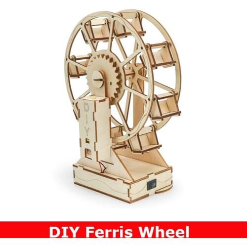 Creative Electric Ferris Wheel DIY Science Set Wooden Puzzle Craft Technology Educational Toys for Children Gift Idea