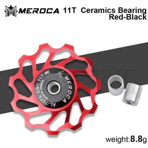 MEROCA MTB Bike 11T 13T Alloy Jockey Wheel multicolour Bicycle Rear Derailleur Guide Pulley Ceramic Bearing