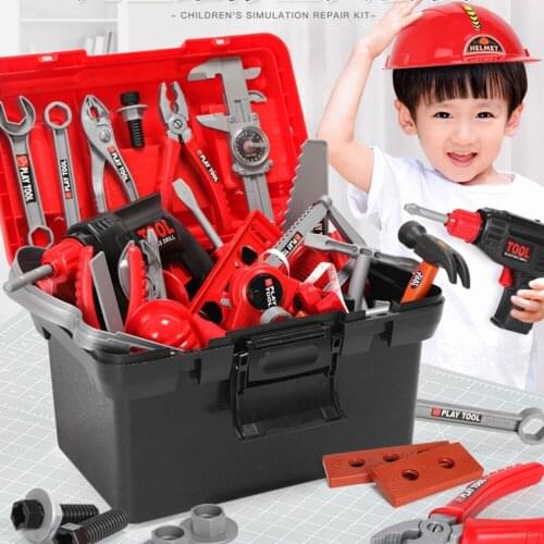 21-54pcs Garden Tool Toys Kids Pretend Play Toolbox Set Simulation Drill Screwdriver Repair Tool Kit House Play Toys Gifts