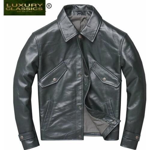 Real Leather Jacket 100% Men Clothing 2021 Streetwear Natural Cow Leather Coat Male Motorcycle Mens Genuine Leather 1980