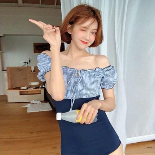 2021 New Sexy One Piece Swimsuit Women Solid Swimwear Wrap Monokini Pleated Swim Suit Korea Bathing Suit Push Up Pad Black