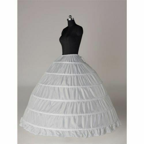 New White 6-Hoop Petticoat Crinoline Underskirt Slip Bridal Dress Gown 2023