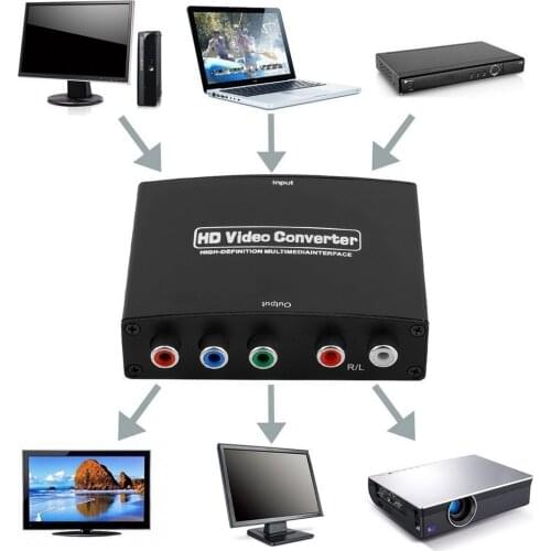 New 1080P HD Clear HDMI To RGB Component Converter YPbPr video and R/L audio Adapter Converter