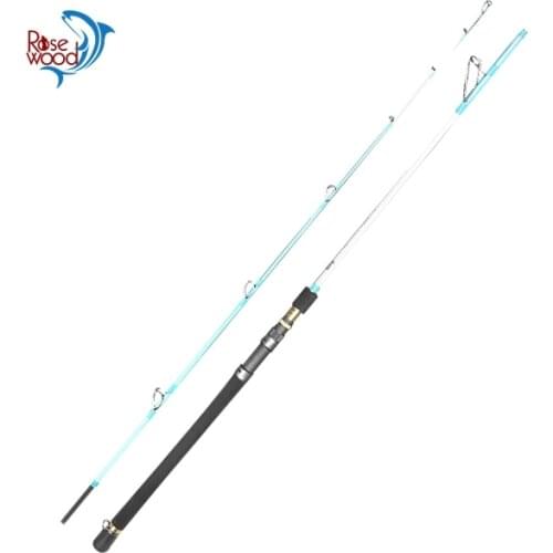 RoseWood 2.1m 2 Sections Fuji Reel Seat Boat Trolling Fishing Rod SaltWater Jigging Rod EVA Handle Carbon Spinning Fishing Pole