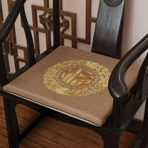 Chinese Style Sponge Pillows High Quality Embroidered Chair Seat Cushion Non-Slip Buttock Mat Home Office Decor Soft Sitting Pad