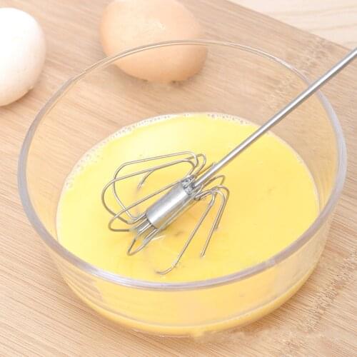 Hand Push Egg Beater Manual Whisk Stainless Steel 12 Inch Egg Beater Mixer Semi-automatic Whisk for Whipping Kitchen Tools
