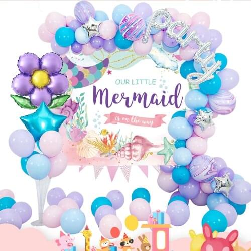 Mermaid Birthday Party Decoration Balloon Background DIY Decoration For Birthday Party Baby Shower Supplies