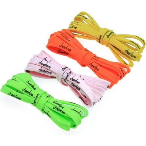 Coolstring 7mm Letter Printing Shoelaces Green Pink Yellow Red Colours for Kid Adult Unisex Canvas Shoe String Men Women Sneaker