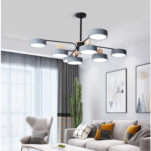 Nordic creative lamp personality Macaron LED chandelier modern minimalist home living room bedroom room lighting