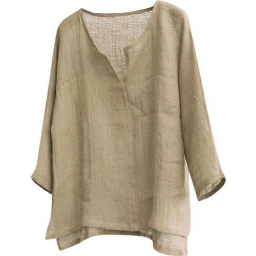 Vintage Cotton Linen Shirt Men Breathable Casual Long Sleeve Oversize Tops Summer V Neck Boho Style Mens Shirts Plus Size Кофта