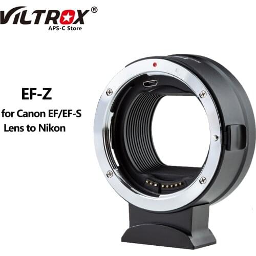 Viltrox EF-Z Auto Focus Anti Shake Lens Z Mount Adapter Ring for Canon EF/EF-S Lens to Nikon Z-Mount Mirrorless Camera Z6 Z7 Z50