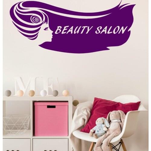 Girl Hair Wall Decal Quote Beauty Salon Barbershop Stylist Stickers Vinyl Removable Interior Art PVC Wall Stickers Muraux SYY328