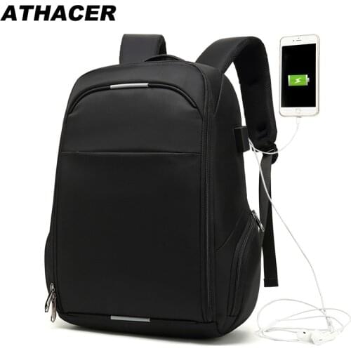 Athacer Larger Capacity Bag Backpack Men USB Charging Waterproof Anti Theft For Travel Business School Bags Women Casual DayPack