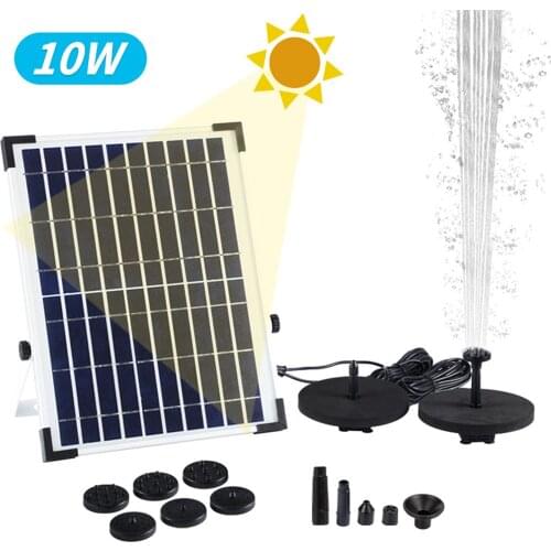 10V 10W Mini Solar Fountain Water Pump with Accessories Solar Panel Power Garden Watering Fountain Kit