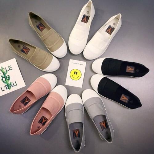 Womens Casual Fashion New Soft Bottom White Shoes Solid Color Shallow Shoes Canvas Shoes Gilrs Sneakers Generation